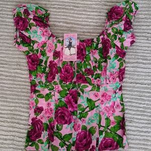 Pinupgirlclothing peasant top BNWT M